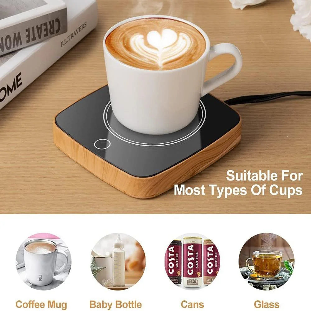 Coffee Mug Warmer, Coffee Cup Warmer for Desk with 3 Temperature Control 104℉/122℉/131℉, Coffee Warmer with Auto Shut off for Coffee Milk Tea Beverage (Brown)