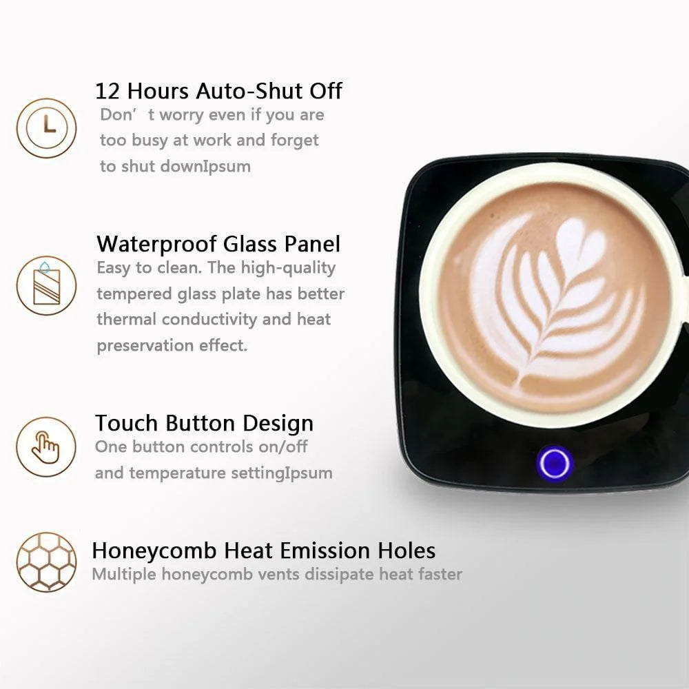 Coffee Mug Warmer, Coffee Cup Warmer for Desk with 3 Temperature Control 104℉/122℉/131℉, Coffee Warmer with Auto Shut off for Coffee Milk Tea Beverage (Brown)